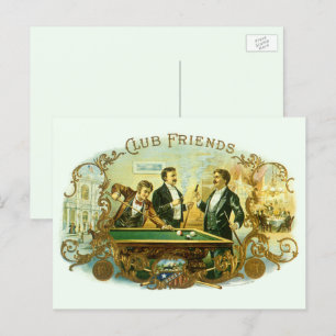 Vintages Zigarrenlabel Kunst, Kletterfreunde Billa Postkarte