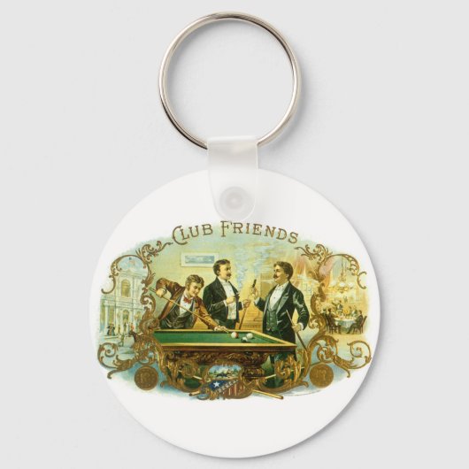 Vintages Zigarrenlabel Kunst, Kletterfreunde Billa Schlüsselanhänger (Vorderseite)