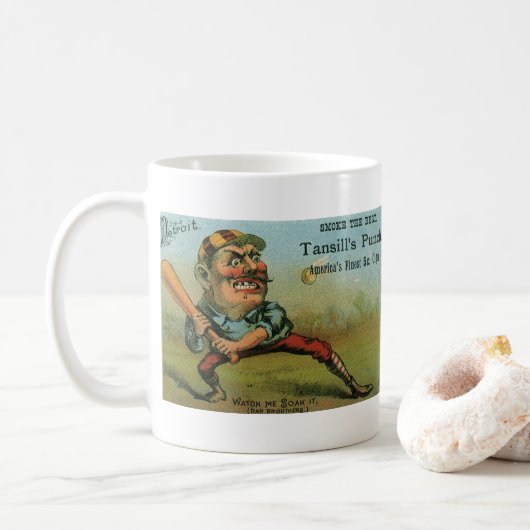 Vintages Zigarrenlabel, Tansill-Tansill-Punch im S Kaffeetasse (Mit Donut)