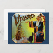 Vintages Zigarrenlabel, Zauberer mit schwarzer Kat (Vorne/Hinten)