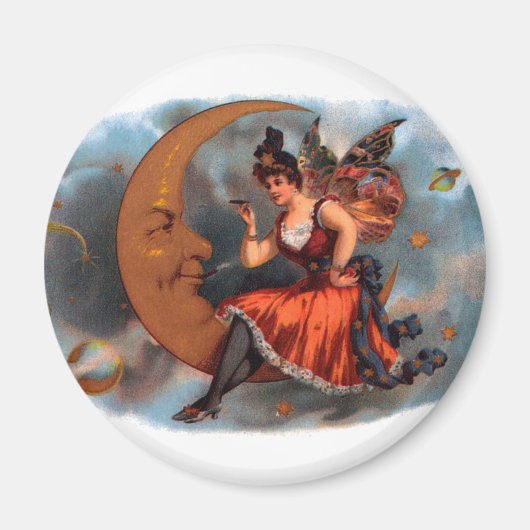 Vintages Zigarrensiegel Kunst, Viktorianische Märc Magnet (Vorne)