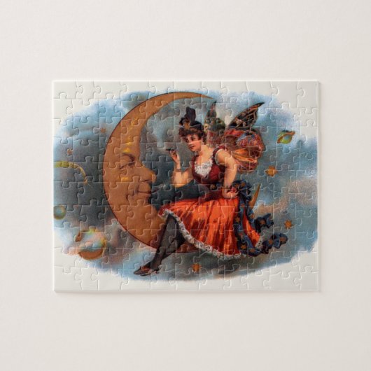 Vintages Zigarrensiegel Kunst, Viktorianische Märc Puzzle (Horizontal)