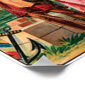 Vintages Zigarrensiegel mit amerikanischem Ureinwo Poster (Ecke)