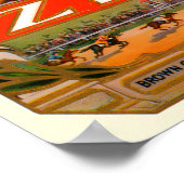 Vintages Zigarrensiegel, Zev-Race-Pferde, brauner Poster (Ecke)
