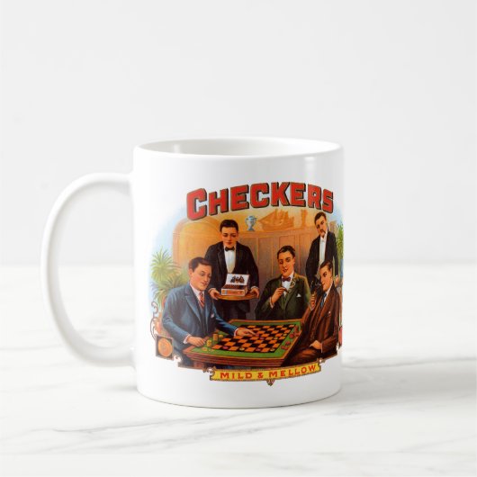 Vintages Zigarrenzeichen Kunst, Schachbrett Milde  Kaffeetasse (Links)
