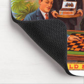 Vintages Zigarrenzeichen Kunst, Schachbrett Milde Mousepad (Ecke)