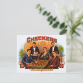 Vintages Zigarrenzeichen Kunst, Schachbrett Milde  Postkarte (Stehend Vorderseite)