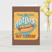 Vintages Zinnzeichen - Hotdogs Karte (Gelbe Blume)