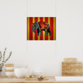 Vintages Zirkus-Elefantenposter Poster (Küche)