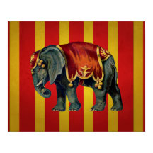Vintages Zirkus-Elefantenposter