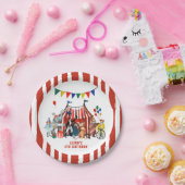 Vintages Zirkus-Karneval Ausstellung Geburtstag Pappteller (Party)