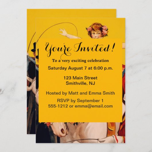 Vintages Zirkusperformer-Poster Einladung (Vorne/Hinten)