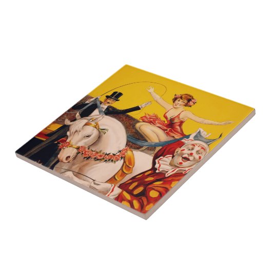 Vintages Zirkusperformer-Poster Fliese (Seite)