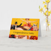 Vintages Zirkusperformer-Poster Karte (Gelbe Blume)