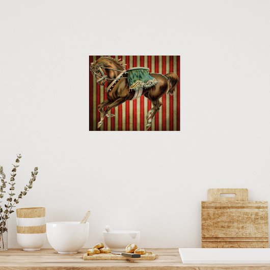 Vintages Zirkuspferd Poster (Küche)