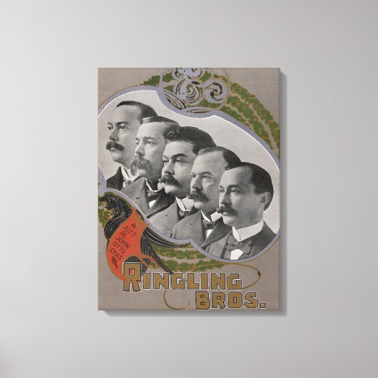 Vintages Zirkusposter der fünf Brüder Leinwanddruck (Vorderseite)