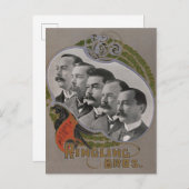 Vintages Zirkusposter der fünf Brüder Postkarte (Vorne/Hinten)
