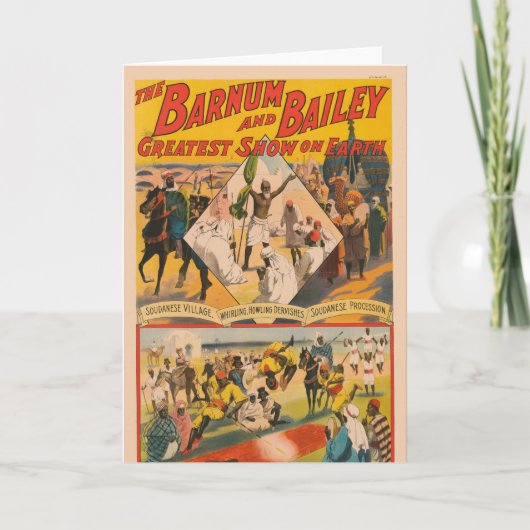 Vintages Zirkusposter des Mahdi Karte (Vorderseite)