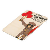 Vintages Zirkusposter eines Affen mit Balloons Magnet (Linke Seite)