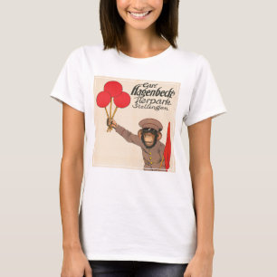 Vintages Zirkusposter eines Affen mit Balloons T-Shirt