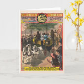 Vintages Zirkusposter eines Affentrainers Karte (Gelbe Blume)