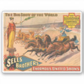 Vintages Zirkusposter eines römischen Chariot-Renn Aufkleber (Vorderseite)