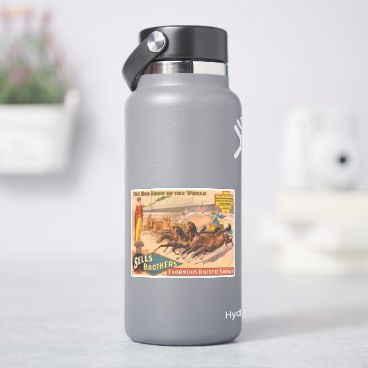 Vintages Zirkusposter eines römischen Chariot-Renn Aufkleber (HydroFlask)