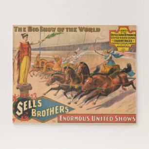 Vintages Zirkusposter eines römischen Chariot-Renn Puzzle