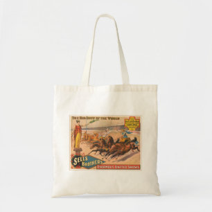 Vintages Zirkusposter eines römischen Chariot-Renn Tragetasche