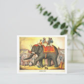 Vintages Zirkusposter für Darstellende Elefanten Postkarte (Stehend Vorderseite)