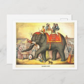 Vintages Zirkusposter für Darstellende Elefanten Postkarte (Vorne/Hinten)