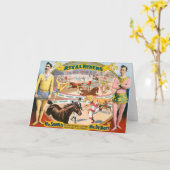 Vintages Zirkusposter männlicher Reiter und Clowns Karte (Gelbe Blume)