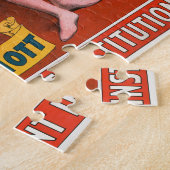 Vintages Zirkusposter männlicher Reiter und Clowns Puzzle (Seite)