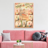 Vintages Zirkusposter mit Schauspielszenen der Akr Leinwanddruck (Insitu (Wohnzimmer))
