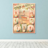 Vintages Zirkusposter mit Schauspielszenen der Akr Leinwanddruck (Insitu (Holzboden))