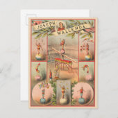 Vintages Zirkusposter mit Schauspielszenen der Akr Postkarte (Vorne/Hinten)