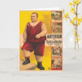 Vintages Zirkusposter von Arthur, dem Kolossalskid Karte (Gelbe Blume)