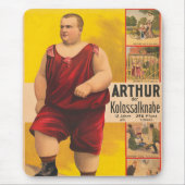 Vintages Zirkusposter von Arthur, dem Kolossalskid Mousepad (Vorne)