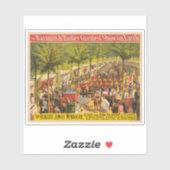 Vintages Zirkusposter von Tieren und Künstlern Aufkleber (Blatt)