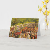 Vintages Zirkusposter von Tieren und Künstlern Karte (Gelbe Blume)