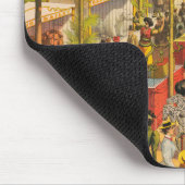 Vintages Zirkusposter von Tieren und Künstlern Mousepad (Ecke)