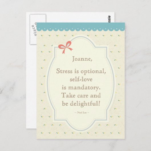 Vintages Zitat Postkarte - Grau (Vorne/Hinten)