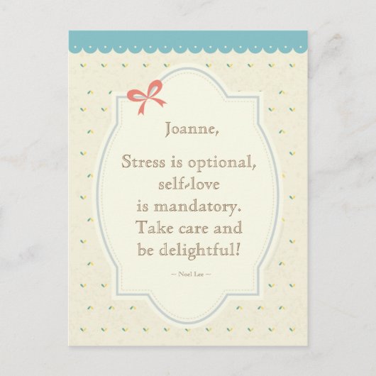 Vintages Zitat Postkarte - Grau (Vorderseite)