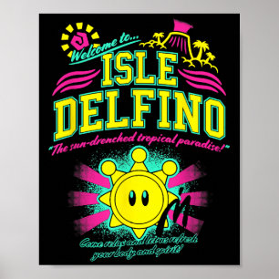 Vintages Zitat Willkommen bei Isle Delfino Clic Fu Poster
