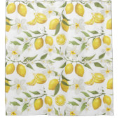 Vintages Zitronenbaummuster Duschvorhang (Vorderseite)