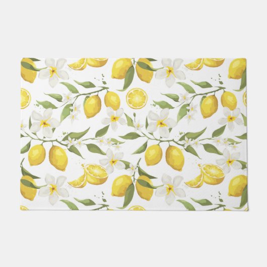 Vintages Zitronenbaummuster Fußmatte (Vorderseite)