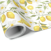 Vintages Zitronenbaummuster Geschenkpapier (Rolleneckpunkt)