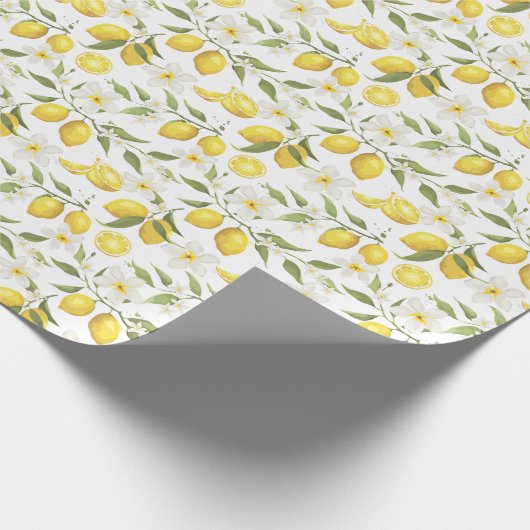 Vintages Zitronenbaummuster Geschenkpapier (Ecke)