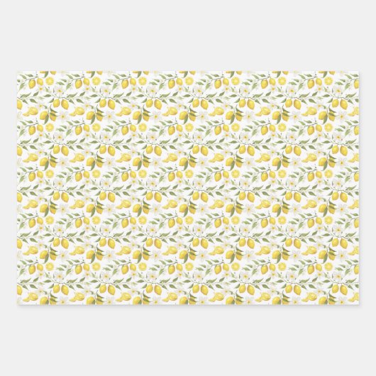Vintages Zitronenbaummuster Geschenkpapier Set (Vorderseite 3)