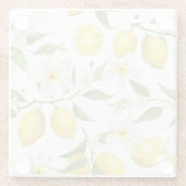 Vintages Zitronenbaummuster Glasuntersetzer (Rückseite)